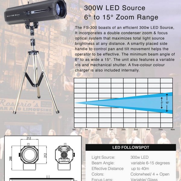 HALO FS-300 Follow Spot 300w LED