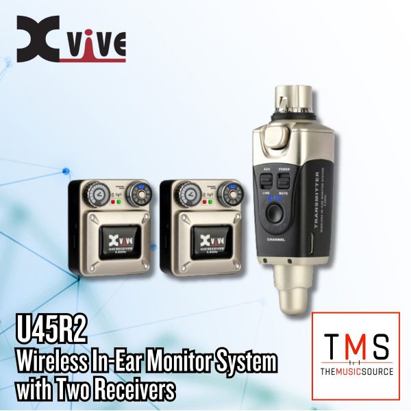 Xvive Audio U45R2 Wireless In-Ear Monitor System with Two Receivers (5.8 GHz)