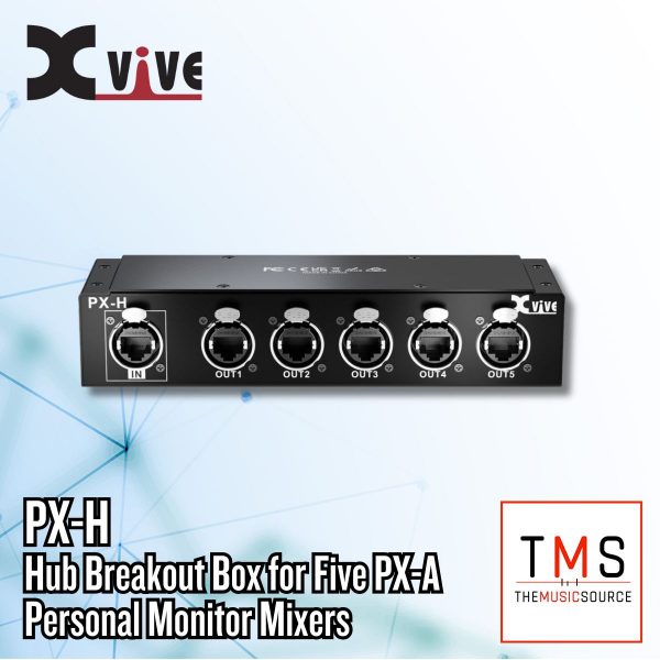 Xvive Audio PX-H Hub Breakout Box for Five PX-A Personal Monitor Mixers